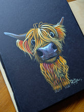 ORiGiNaL HiGHLaND CoW WaTeRCoLouR PaiNTiNG ' Bertie ‘ by SHiRLeY MacARTHuR