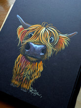 ORiGiNaL HiGHLaND CoW WaTeRCoLouR PaiNTiNG ' Bertie ‘ by SHiRLeY MacARTHuR