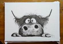 CHaRCoaL ORiGiNaLS!  HiGHLaND CoW PaiNTiNG - No 29