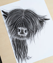 CHaRCoaL ORiGiNaLS!  HiGHLaND CoW PaiNTiNG - No 27