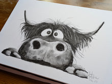 CHaRCoaL ORiGiNaLS!  HiGHLaND CoW PaiNTiNG - No 29