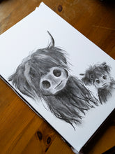 CHaRCoaL ORiGiNaLS!  HiGHLaND CoW PaiNTiNG - No 30