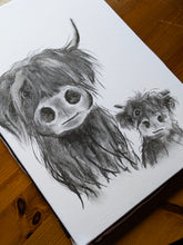 CHaRCoaL ORiGiNaLS!  HiGHLaND CoW PaiNTiNG - No 30