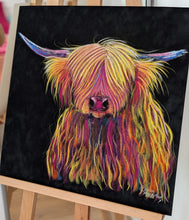 ORiGiNaL HiGHLaND CoW Pastel PaiNTiNG ' Chief ‘ by SHiRLeY MacARTHuR