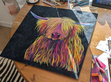 ORiGiNaL HiGHLaND CoW Pastel PaiNTiNG ' Chief ‘ by SHiRLeY MacARTHuR