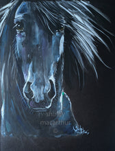 Original Black Friesian Horse Watercolour Painting ' Friesian Drerams  ‘ by SHiRLeY MacARTHuR