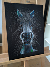 Original Black Friesian Horse Watercolour Painting ' Friesian Friend  ‘ by SHiRLeY MacARTHuR