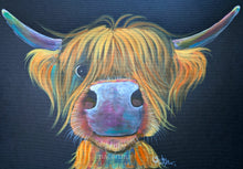 ORiGiNaL HiGHLaND CoWS WaTeRCoLouR PaiNTiNG ' Glen ‘ by SHiRLeY MacARTHuR