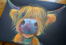 ORiGiNaL HiGHLaND CoWS WaTeRCoLouR PaiNTiNG ' Glen ‘ by SHiRLeY MacARTHuR