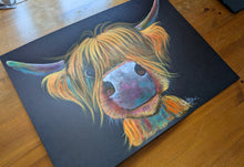 ORiGiNaL HiGHLaND CoWS WaTeRCoLouR PaiNTiNG ' Glen ‘ by SHiRLeY MacARTHuR