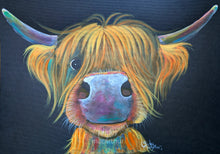 ORiGiNaL HiGHLaND CoWS WaTeRCoLouR PaiNTiNG ' Glen ‘ by SHiRLeY MacARTHuR