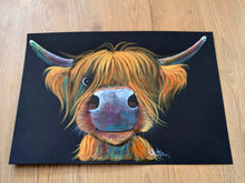 ORiGiNaL HiGHLaND CoWS WaTeRCoLouR PaiNTiNG ' Glen ‘ by SHiRLeY MacARTHuR