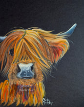 ORiGiNaL HiGHLaND CoW WaTeRCoLouR PaiNTiNG ' Henry W ‘ by SHiRLeY MacARTHuR