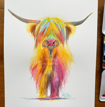 Original Highland Cow Watercolour Painting ' HoLLY  ‘ by SHiRLeY MacARTHuR
