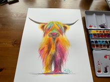 Original Highland Cow Watercolour Painting ' HoLLY  ‘ by SHiRLeY MacARTHuR