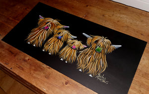 ORiGiNaL HiGHLaND CoW PaiNTiNG ' La Familia The Ginger Ones ‘ by SHiRLeY MacARTHuR