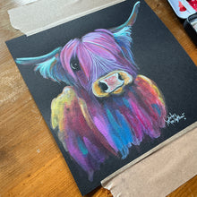 ORiGiNaL HiGHLaND CoW WaTeRCoLouR PaiNTiNG ' Matilda ‘ by SHiRLeY MacARTHuR