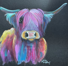 ORiGiNaL HiGHLaND CoW WaTeRCoLouR PaiNTiNG ' Matilda ‘ by SHiRLeY MacARTHuR