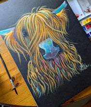 Original Highland Cow Watercolour Painting ' Titan  ‘ by SHiRLeY MacARTHuR