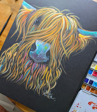 Original Highland Cow Watercolour Painting ' Titan  ‘ by SHiRLeY MacARTHuR