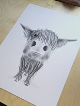 CHaRCoaL ORiGiNaLS!  HiGHLaND CoW PaiNTiNG - No 25