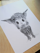 CHaRCoaL ORiGiNaLS!  HiGHLaND CoW PaiNTiNG - No 25
