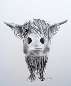 CHaRCoaL ORiGiNaLS!  HiGHLaND CoW PaiNTiNG - No 25