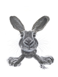 ORiGiNaL HaPPY HaRe PaSTeL PaiNTiNG ' ReaDy SeT Go! ‘ by SHiRLeY MacARTHuR