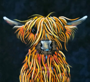 ORiGiNaL HiGHLaND CoW PaSTeL PaiNTiNG ' RoDDY ‘