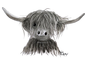 CHaRCoaL ORiGiNaLS!  HiGHLaND CoW PaiNTiNG - No 28