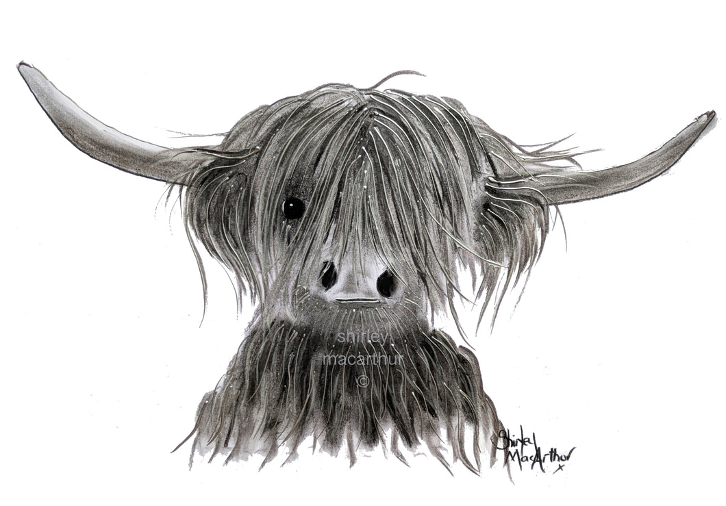 CHaRCoaL ORiGiNaLS!  HiGHLaND CoW PaiNTiNG - No 28