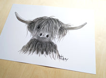 CHaRCoaL ORiGiNaLS!  HiGHLaND CoW PaiNTiNG - No 28