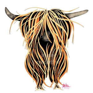Highland Cow Print TaTTie BoGLe on WHiTe - From £7.99