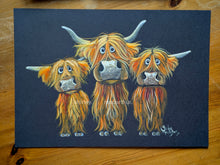 ORiGiNaL HiGHLaND CoW WaTeRCoLouR PaiNTiNG ' The Highlands ‘ by SHiRLeY MacARTHuR