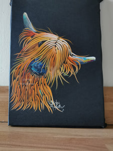 ORiGiNaL HiGHLaND CoW PaiNTiNG ' THe RuFF YiN ‘ by SHiRLeY MacARTHuR