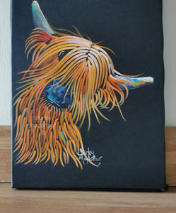 ORiGiNaL HiGHLaND CoW PaiNTiNG ' THe RuFF YiN ‘ by SHiRLeY MacARTHuR