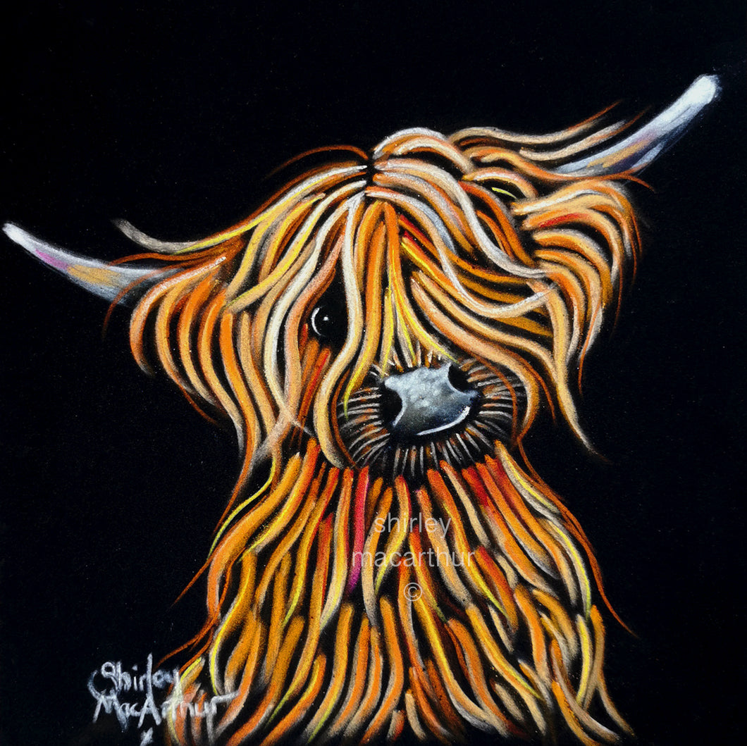 ORiGiNaL HiGHLaND CoW PaSTeL PaiNTiNG ' Wee M ‘