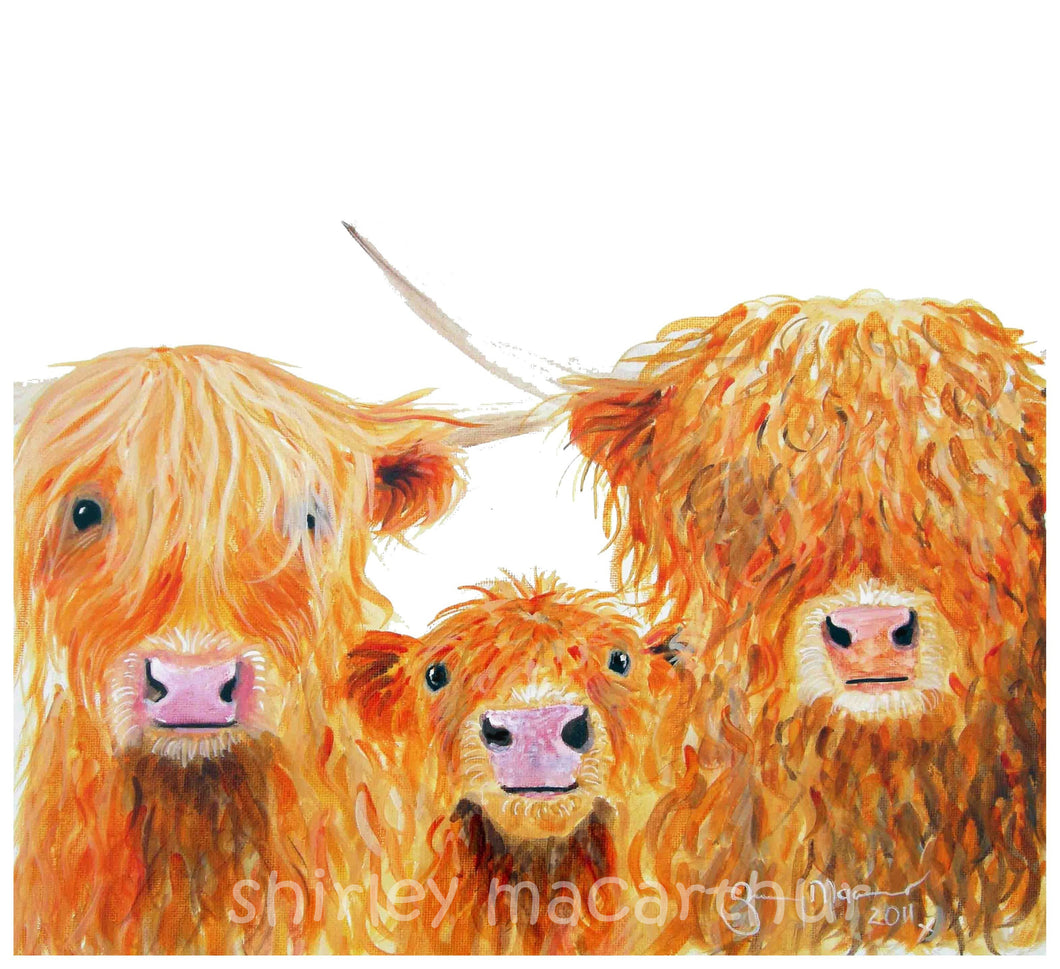 Highland Cow Prints 'We 3 Coos' by Shirley MacArthur