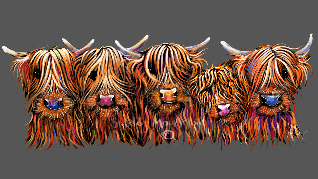 Highland Cow Prints 'The Hairy Bunch of Coos'' by Shirley MacArthur