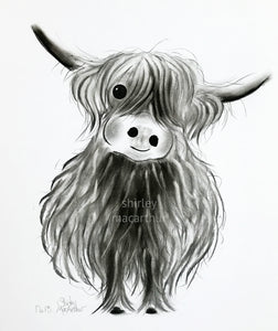 CHaRCoaL ORiGiNaLS!  HiGHLaND CoW PaiNTiNGS - No 13