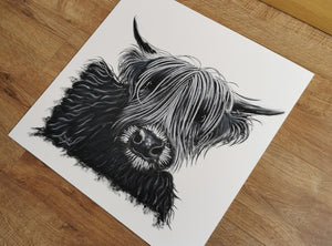 CHaRCoaL and PaSTeL ORiGiNaLS! HiGHLaND CoW PaiNTiNGS - No 9