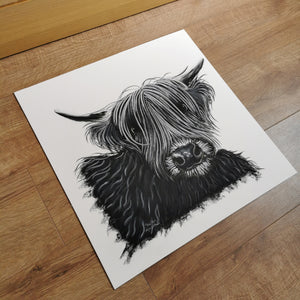 CHaRCoaL and PaSTeL ORiGiNaLS! HiGHLaND CoW PaiNTiNGS - No 9