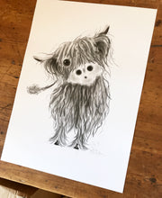 CHaRCoaL ORiGiNaLS! HiGHLaND CoW PaiNTiNGS - No 7