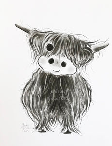 CHaRCoaL ORiGiNaLS!  HiGHLaND CoW PaiNTiNGS - No 12