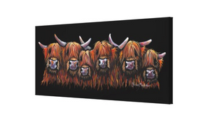 ALL IN A RoW !  HiGHLaND CoW PRiNT, WaLL ART - BY SHiRLeY MacARTHuR