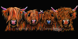 ' THe GiNGeR NuTS'  HiGHLaND CoW PRiNT, WaLL ART - BY SHiRLeY MacARTHuR