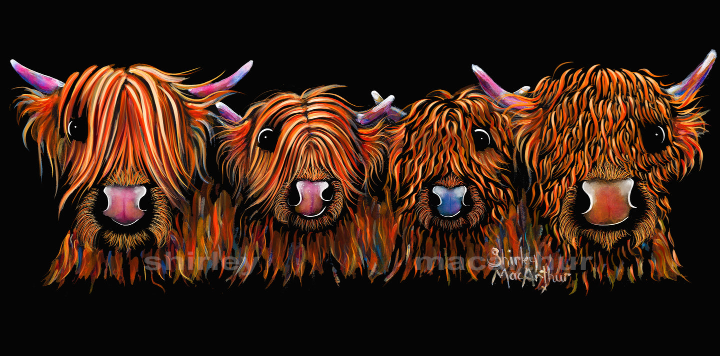 ' THe GiNGeR NuTS '  HiGHLaND CoW PRiNT, WaLL ART - BY SHiRLeY MacARTHuR