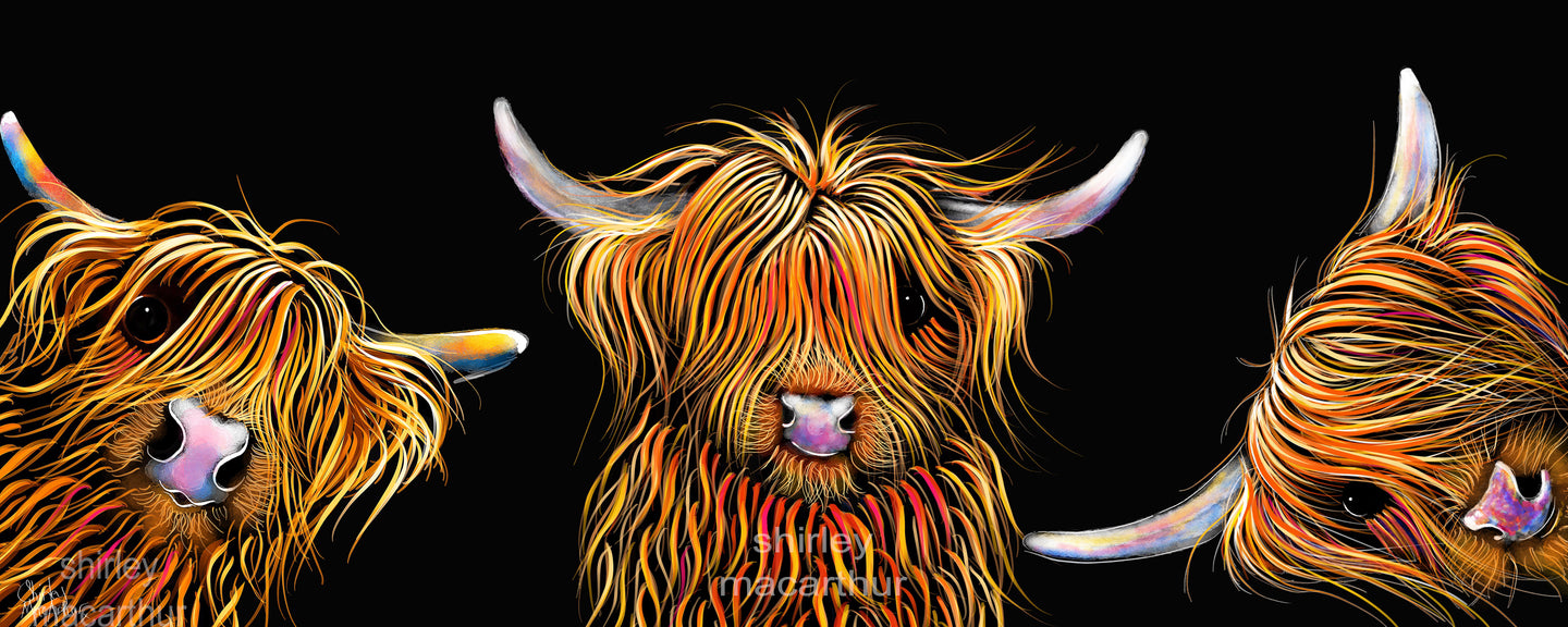 ' THe SCoTTieS '  HiGHLaND CoW PRiNT, WaLL ART - BY SHiRLeY MacARTHuR